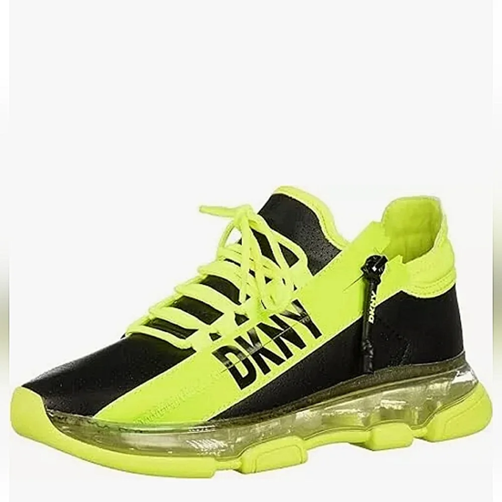 New w/o Box DKNY Tokyo Neon Fashion Lace-Up Zip Sneakers Size 6